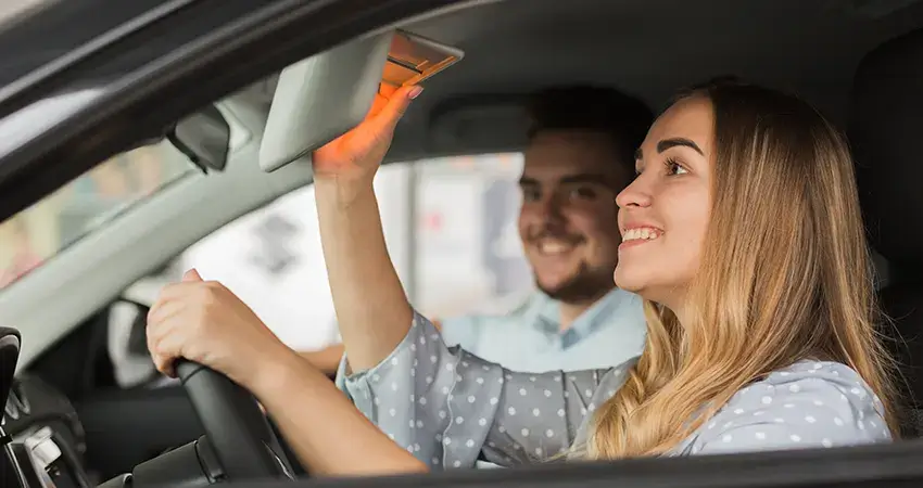 Professional driving instructor teaching a learner driver in Sheffield during a practical lesson.